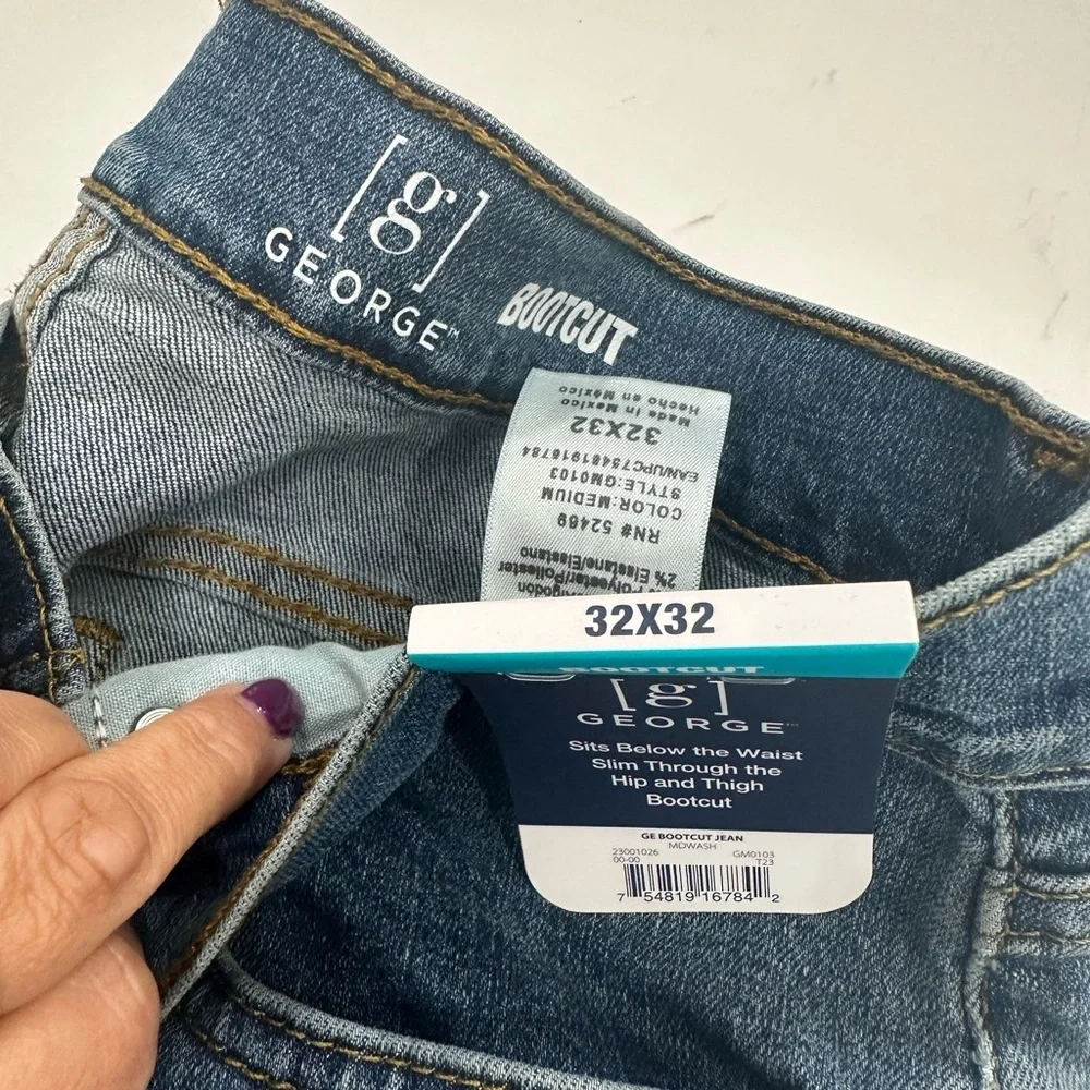 George Men's Classic Blue Bootcut Jeans - Picture 3 of 4